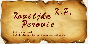 Koviljka Perović vizit kartica